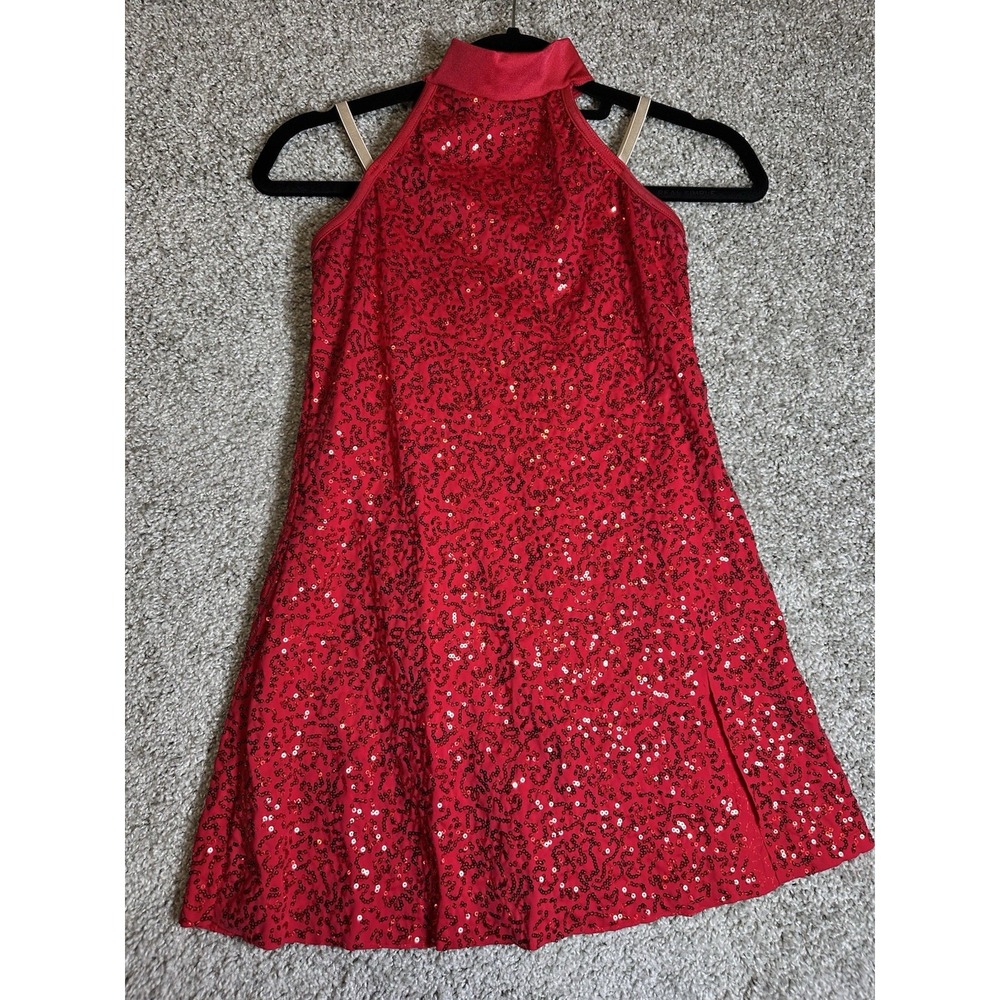 Weissman 11077 Intermediate Child 7/8 Red Sequin Dance Dress Costume IC